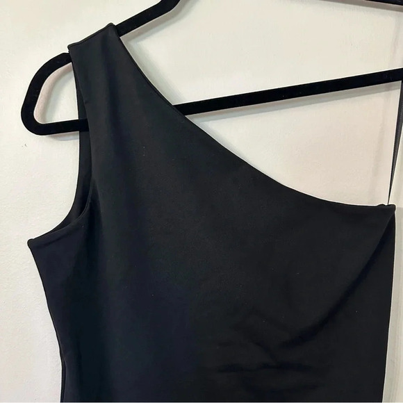 Susana Monaco One Shoulder Bodycon Dress in Black Women's Knee Length Size S NWT - Picture 3 of 10